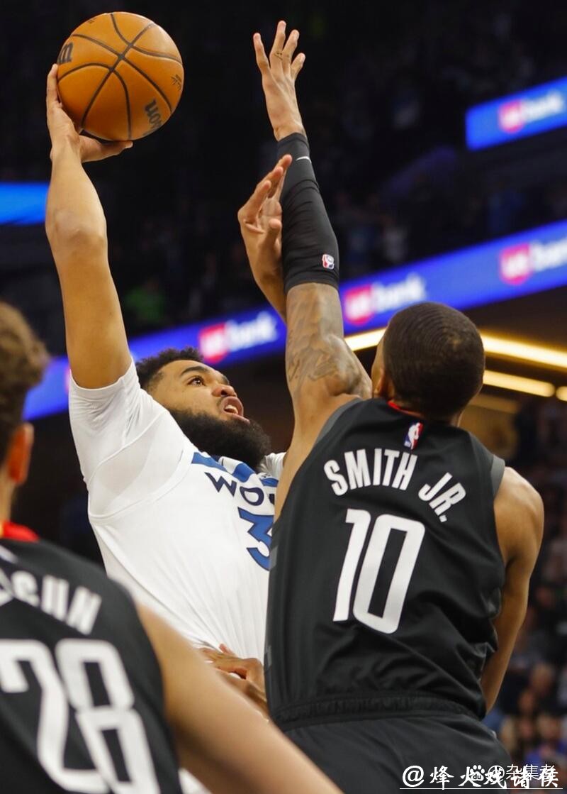 唐斯29+16沃尔14+15 森林狼22-0攻势击溃火箭